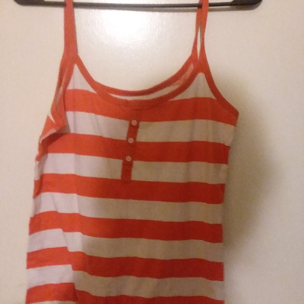 OP Jrs Orange/White Striped Tank Top Size 11/13